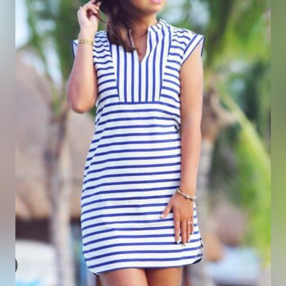 Striped Blue and White Dress